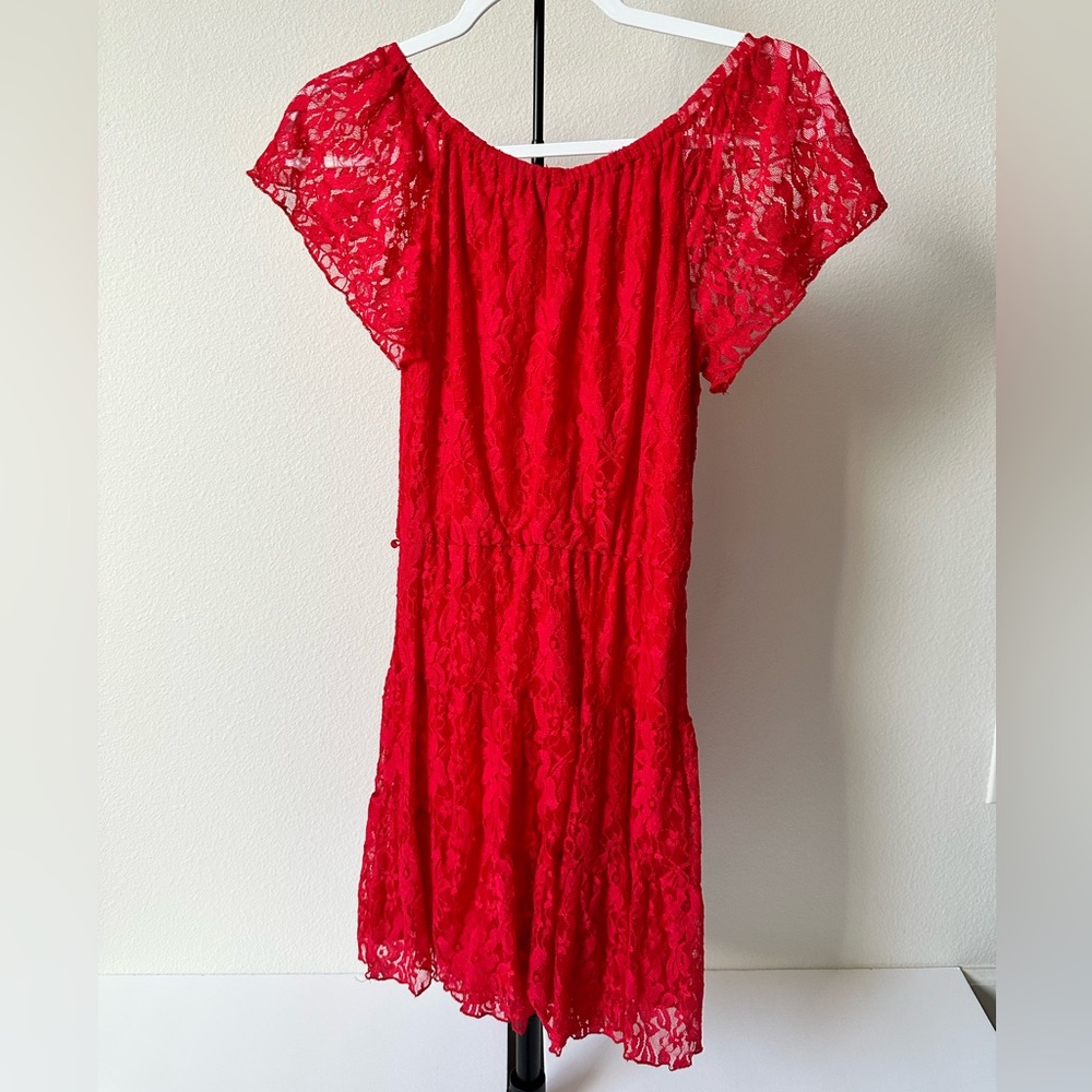 Red Western Lace Dress - Picture 4 of 7